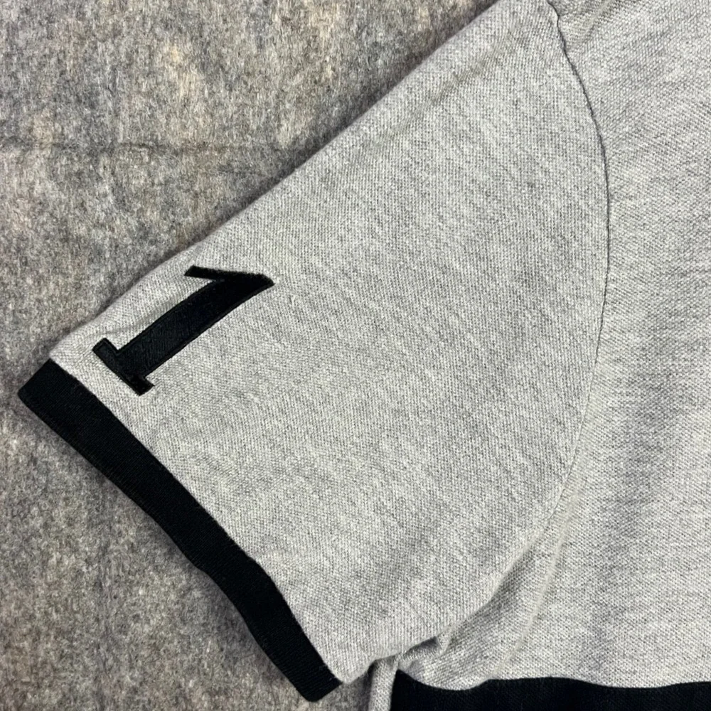 Polo Ralph Lauren Polo Shirt Size XL Grey Big Pony Crest Custom Slim Fit Striped
